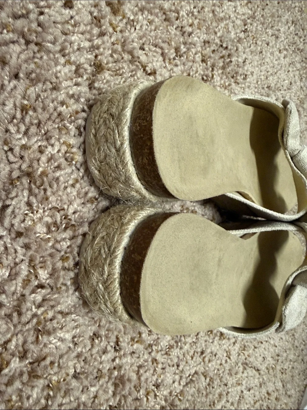 Women's Neutral Bow Espadrille Platform Slide